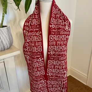 Coach red and white soft scarf